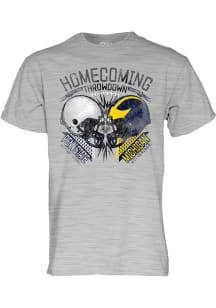Blue 84 Michigan Wolverines Grey Heather Homecoming Football vs Penn State Nittany Lions Short Sle..