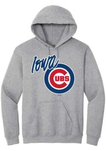 Summit Sportswear Iowa Cubs Mens Grey Alt Logo Wordmark Long Sleeve Hoodie