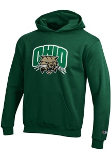 Champion Ohio Bobcats Youth Green Powerblend Long Sleeve Hoodie