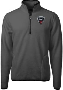 Cutter and Buck DC United Mens Graphite Cascade Sherpa Long Sleeve Qtr Zip Pullover