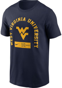 Nike West Virginia Mountaineers Navy Blue Seasonal Front Back Short Sleeve T Shirt