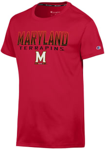 Champion Maryland Terrapins Red Flat Name Athletic Short Sleeve T Shirt