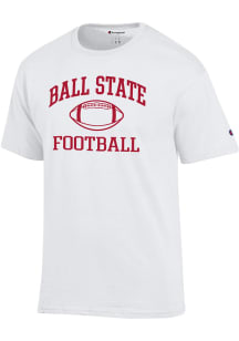 Champion Ball State Cardinals White Football Icon Jersey Short Sleeve T Shirt