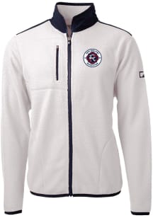 Cutter and Buck New England Revolution Mens White Cascade Sherpa Big and Tall Light Weight Jacket