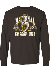 Summit Sportswear Western Michigan Broncos Brown 2025 National Mens Hockey Champions Long Sleeve T..
