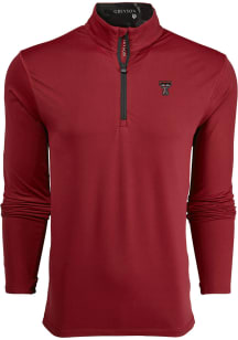 Greyson Texas Tech Red Raiders Mens Red Tate Long Sleeve Qtr Zip Pullover