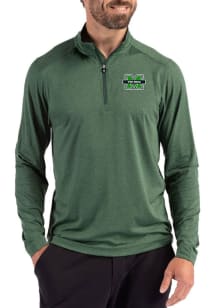 Cutter and Buck Marshall Thundering Herd Mens Green Coastline Long Sleeve Qtr Zip Pullover
