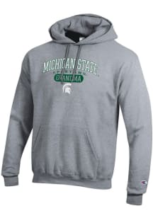 Champion Michigan State Spartans Mens Grey Pill Box Grandma Powerblend Long Sleeve Hoodie