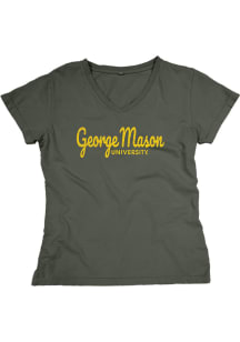 Blue 84 George Mason University Womens Green Cat Eyes Jr Short Sleeve T-Shirt