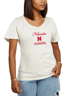 Nebraska Cornhuskers Womens White Laguna Short Sleeve T-Shirt