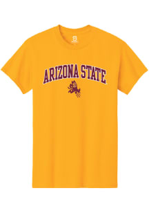Summit Sportswear Arizona State Sun Devils Gold Arch Mascot Short Sleeve T Shirt