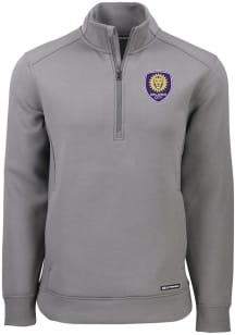 Cutter and Buck Orlando City SC Mens Graphite Roam Long Sleeve Qtr Zip Pullover