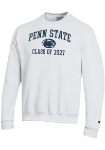 Champion Penn State Nittany Lions Mens White Font Class of 2027 Powerblend Long Sleeve Crew Sweats..