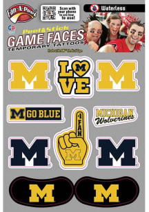 Michigan Wolverines Multi-Design Face Tattoo