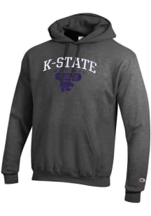 Champion K-State Wildcats Mens Charcoal Pill Alumni Powerblend Long Sleeve Hoodie