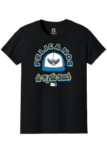 Summit Sportswear Myrtle Beach Pelicans Youth Black Circle Cap Copa Short Sleeve T-Shirt