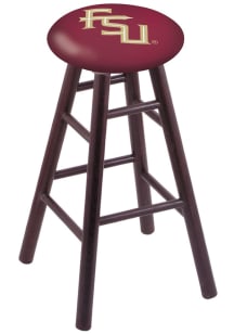 Florida State Seminoles Script Round Cushion Oak Pub Stool - Brown