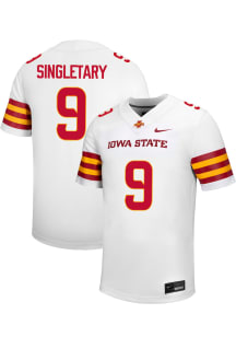 Jaheim Singletary  Nike Iowa State Cyclones White NIL Name And Number Football Jersey