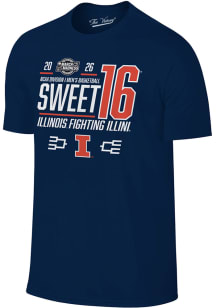 Illinois Fighting Illini Navy Blue 2026 NCAA March Madness Sweet 16 Bound Net Short Sleeve T Shirt