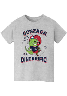 Vive La Fete Gonzaga Bulldogs Youth Grey Dino-Riffic Short Sleeve T-Shirt