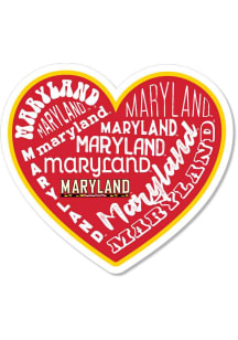 Maryland Terrapins 3.5" Heart Rugged Stickers - Red