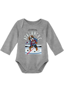 Bernie  Outer Stuff Colorado Avalanche Baby Grey Mascot On Ice Long Sleeve One Piece