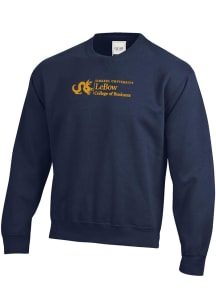 Drexel Dragons Mens Navy Blue LEBOW COLLEGE OF BUSINESS Embroidered Long Sleeve Crew Sweatshirt
