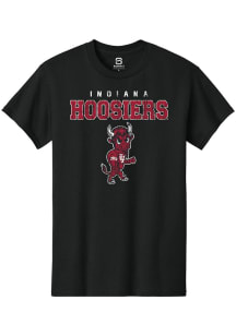 Summit Sportswear Indiana Hoosiers Black Flat Name Mascot Short Sleeve T Shirt