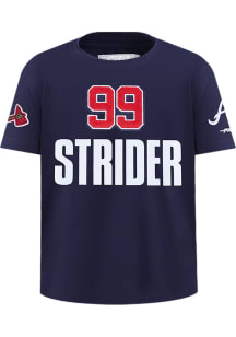 Spencer Strider Atlanta Braves Toddler Navy Blue Classic Short Sleeve Player T Shirt