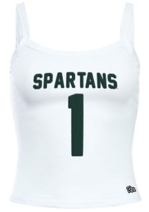 Hype and Vice Michigan State Spartans Womens White Playmaker Tank Top