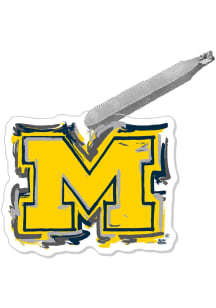 Michigan Wolverines Justin Patton Logo Ornament - Blue