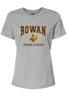 Summit Sportswear Rowan University Womens Grey Swimming Short Sleeve T-Shirt