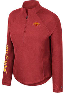 Colosseum Iowa State Cyclones Womens Cardinal Red Gravity Qtr Zip Pullover