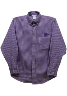 Vive La Fete K-State Wildcats Toddler Purple Gingham Long Sleeve Polo