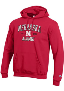 Champion Nebraska Cornhuskers Mens Red Est Alumni Powerblend Long Sleeve Hoodie