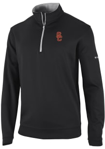 Columbia USC Trojans Mens Black Heat Seal Omni Wick Wickhams Hills Long Sleeve Qtr Zip Pullover