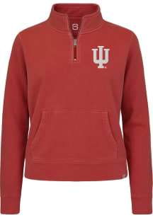 Summit Sportswear Indiana Hoosiers Womens Crimson Pigment Dyed Qtr Zip