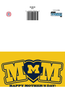 Michigan Wolverines Mothers Day Design Card - Blue