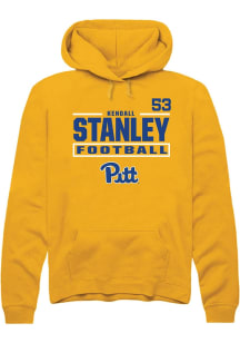 Kendall Stanley Pitt Panthers Mens Gold Football NIL Stacked Box Player Hood