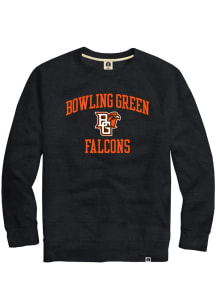 Rally Bowling Green Falcons Mens Black Triblend Number One Design Long Sleeve Crew Sweatshirt