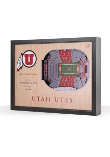 Utah Utes 3D Stadium View Wall Art - Brown