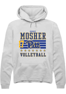 Brooke Mosher Pitt Panthers Mens White NIL Striped Player Hood