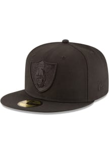 New Era Las Vegas Raiders Mens Black Black on Black Tonal 59FIFTY Fitted Hat