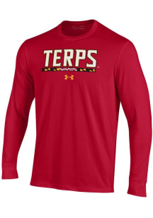 Under Armour Maryland Terrapins Red Terps Bar Performance Long Sleeve T Shirt