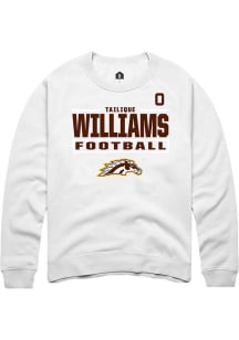 Tailique Williams Western Michigan Broncos Mens White Football NIL Stacked Box Player Crew