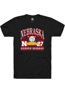 Harper Murray Nebraska Cornhuskers Black NIL Name Number Net Short Sleeve Player T Shirt