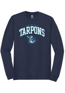 Summit Sportswear Tampa Tarpons Navy Blue Arch Mascot Long Sleeve T Shirt