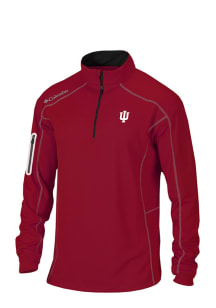 Columbia Indiana Hoosiers Mens Red Shotgun Long Sleeve Qtr Zip Pullover