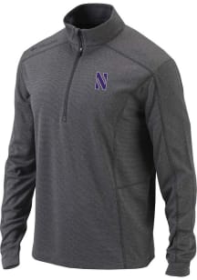 Columbia Northwestern Wildcats Mens Charcoal Shotgun Long Sleeve Qtr Zip Pullover