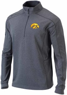 Columbia Iowa Hawkeyes Mens Charcoal Shotgun Long Sleeve Qtr Zip Pullover